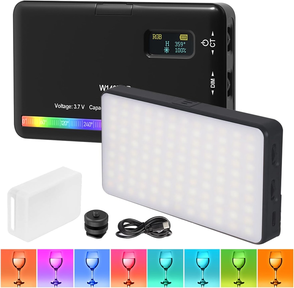 REFLECTOR ILUMINACION LED LAMPARA PORTATIL DE PINZA RGB AY83 CARCASA NEGRO